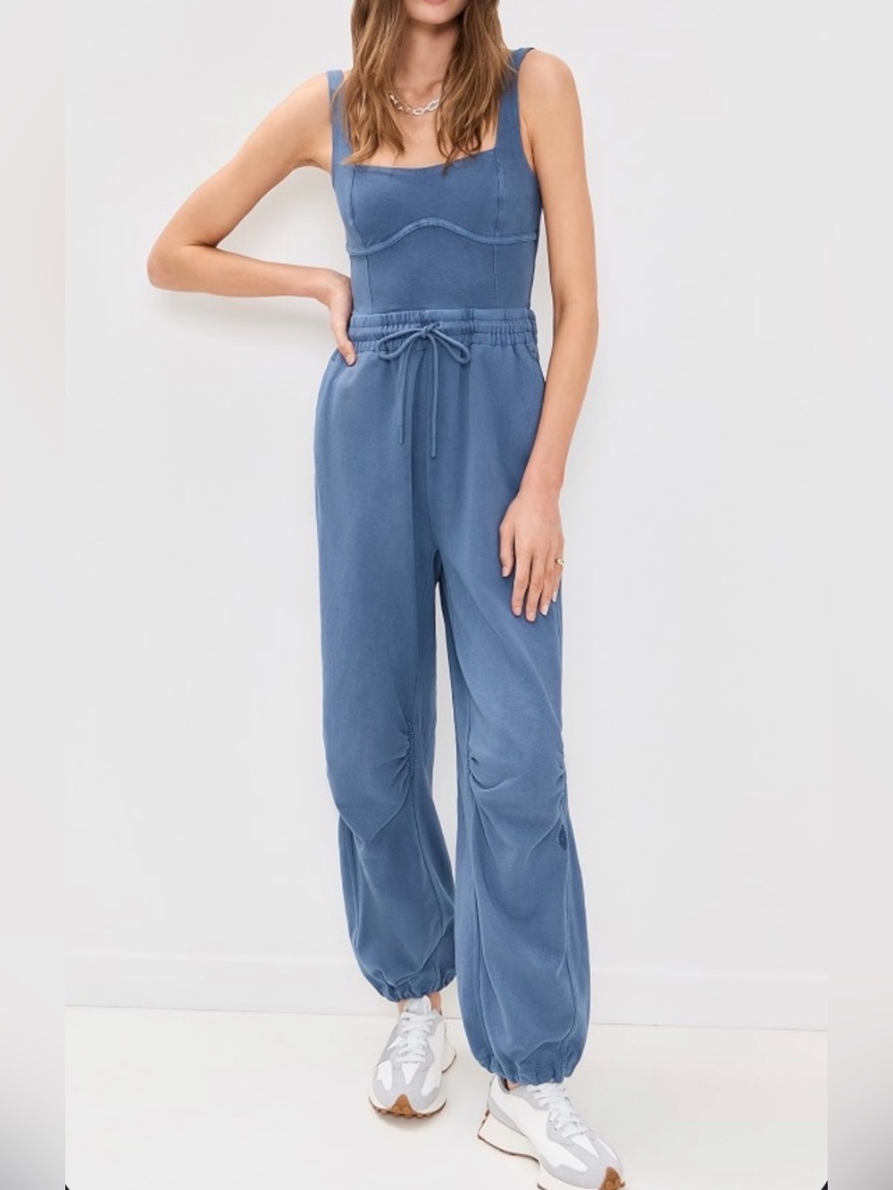 FPx Movement Inbound Stretch Cotton Jumpsuit in Skyline Size L